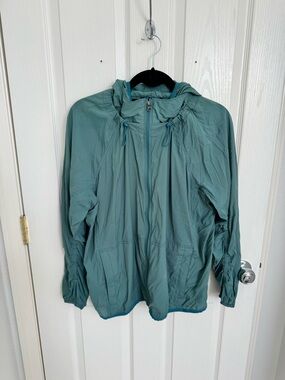 Athleta Teal Lightweight Hooded Jacket